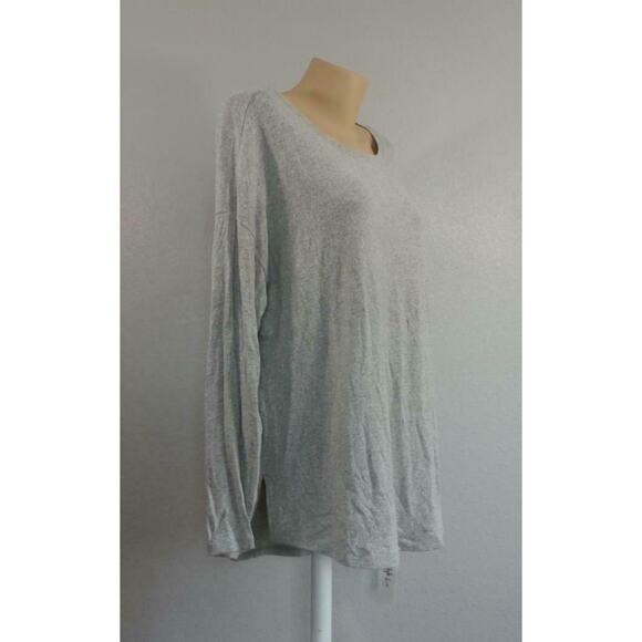 Style Co 1X Plus Snit Top Heathered Long Sleeve Lightweight Shirt Layering Work - Picture 6 of 10